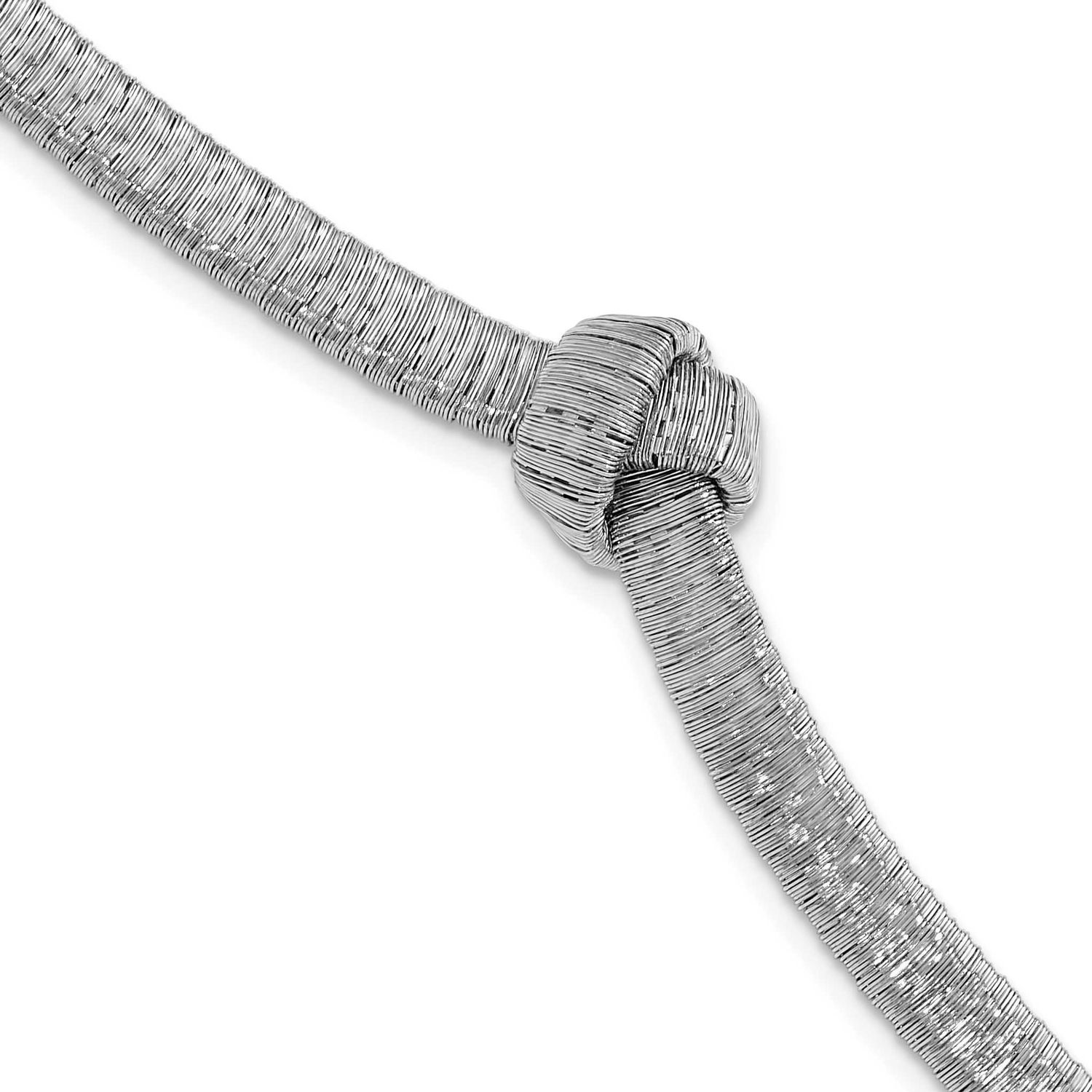 Texture Wrapped Knot with 1 Inch Extender Bracelet Sterling Silver Rhodium-plated QLF1350-7 1969041…