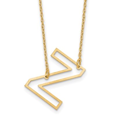 Sideways Cut Out Initial Z Necklace 14k Gold XNA1473Y/Z