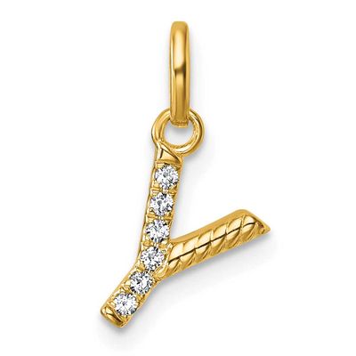 Twisted .05 Ct. Diamond Initial Y Charm 14k Gold PM10732Y-YA