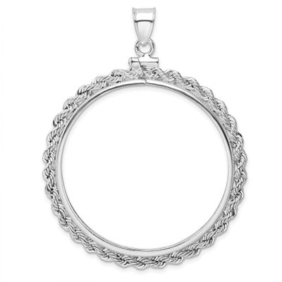 Rope 39.4 x 3.1mm 1 Oz. Screw Top Coin Bezel Pendant Sterling Silver Polished QBR9 883957532301