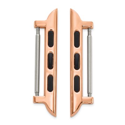 Set of Two 42mm Stainless Steel Rose Ip-Plated Apple Watch Adapter For 22mm Watch Band AWBR42-22 19…