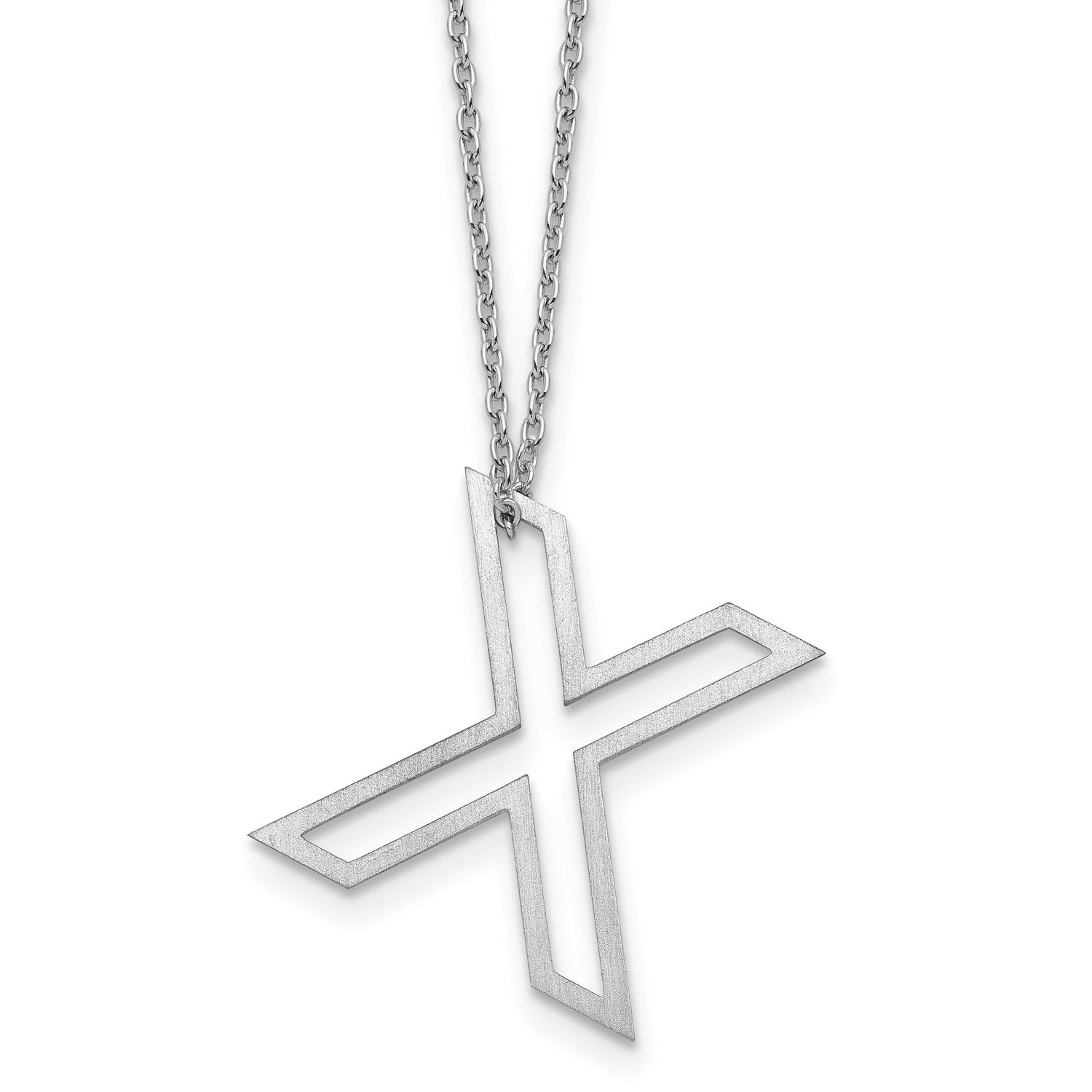 Cut Out Slide Initial x Necklace Sterling Silver XNA1474SS/X