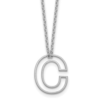 Cut Out Slide Initial C Necklace 10k White Gold 10XNA1474W/C