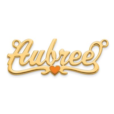 Epoxy Heart Name Plate 10k Gold 10XNA1504Y