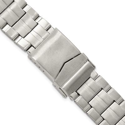 Debeer 22mm Satin Finish Stainless Steel Folded Link Style with Fold Over Deployment Buckle 7.5 Inc…