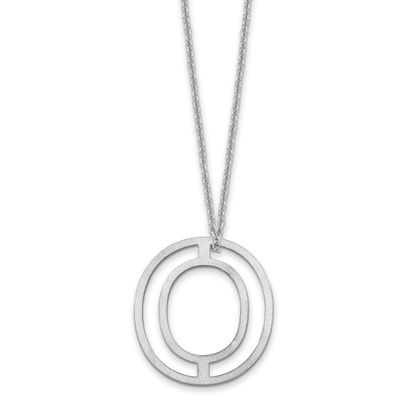Cut Out Slide Initial O Necklace 14k White Gold XNA1474W/O