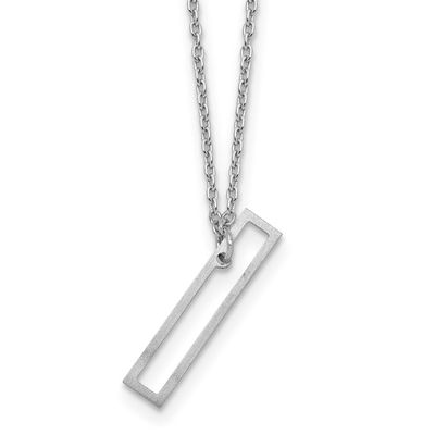 Sideways Cut Out Initial I Necklace 14k White Gold XNA1473W/I