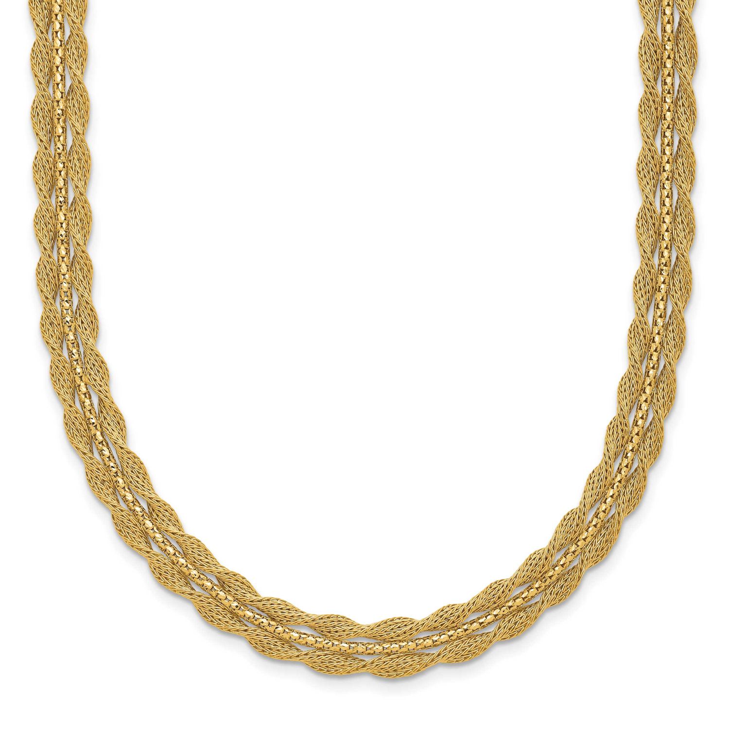 Textured and Diamond-Cut Necklace 14k Gold Polished LF2037-16.5 196904325001