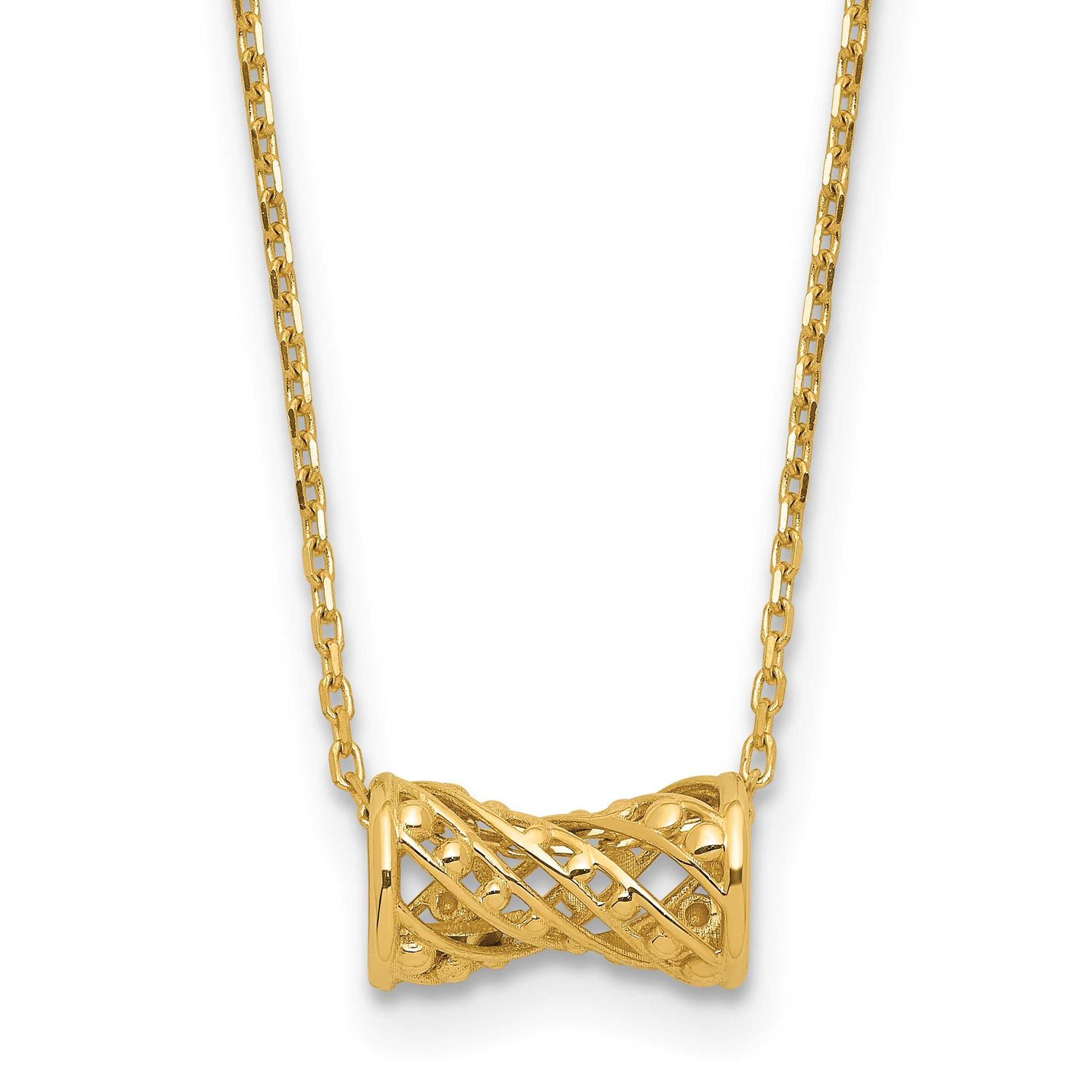Fancy Necklace 14k Gold Polished LF1923-17 196904342817