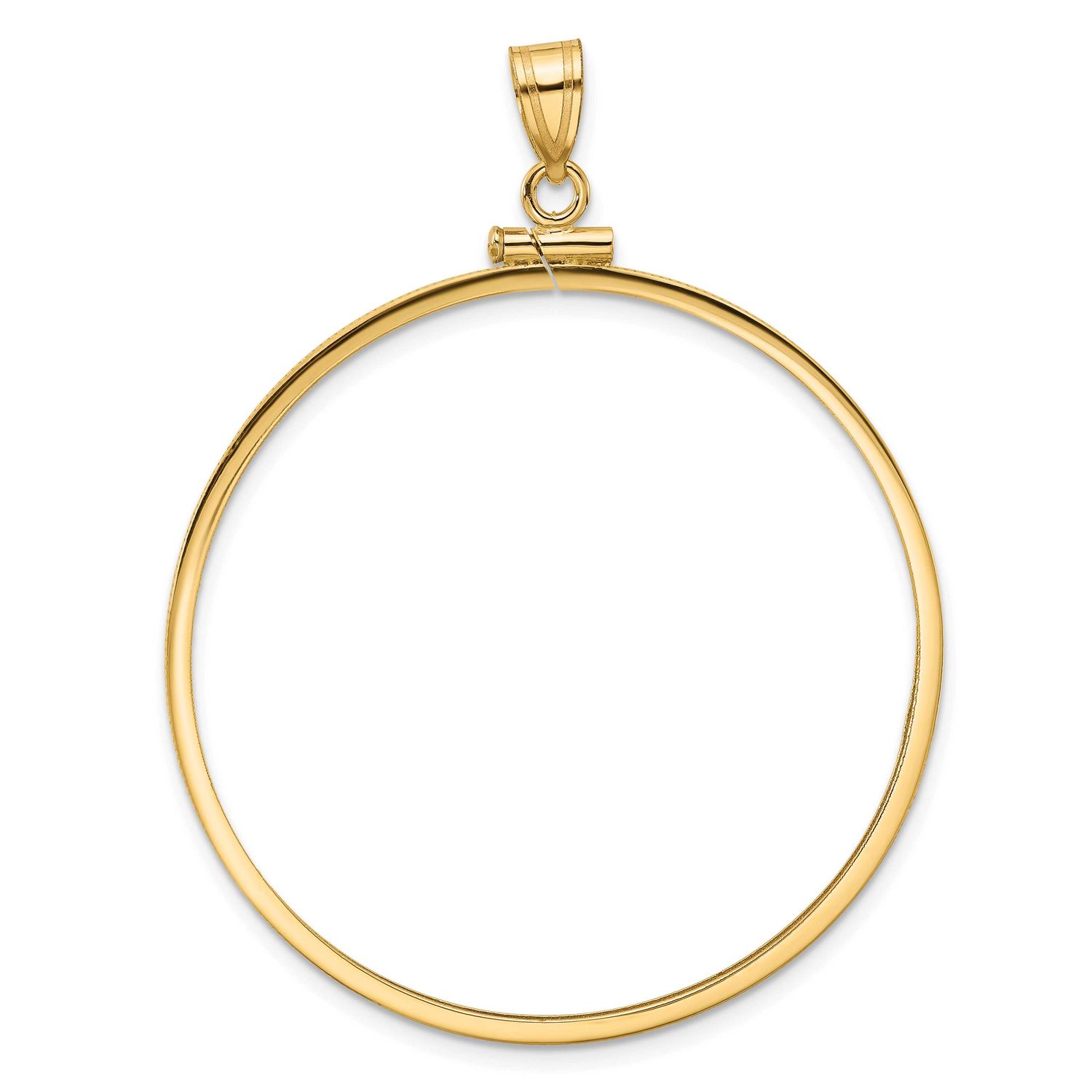 39.5mm x 1.1mm Screw Top Coin Bezel Pendant 10k Gold Polished 10C1885/39.5