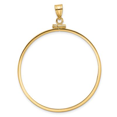 39.5mm x 1.1mm Screw Top Coin Bezel Pendant 10k Gold Polished 10C1885/39.5