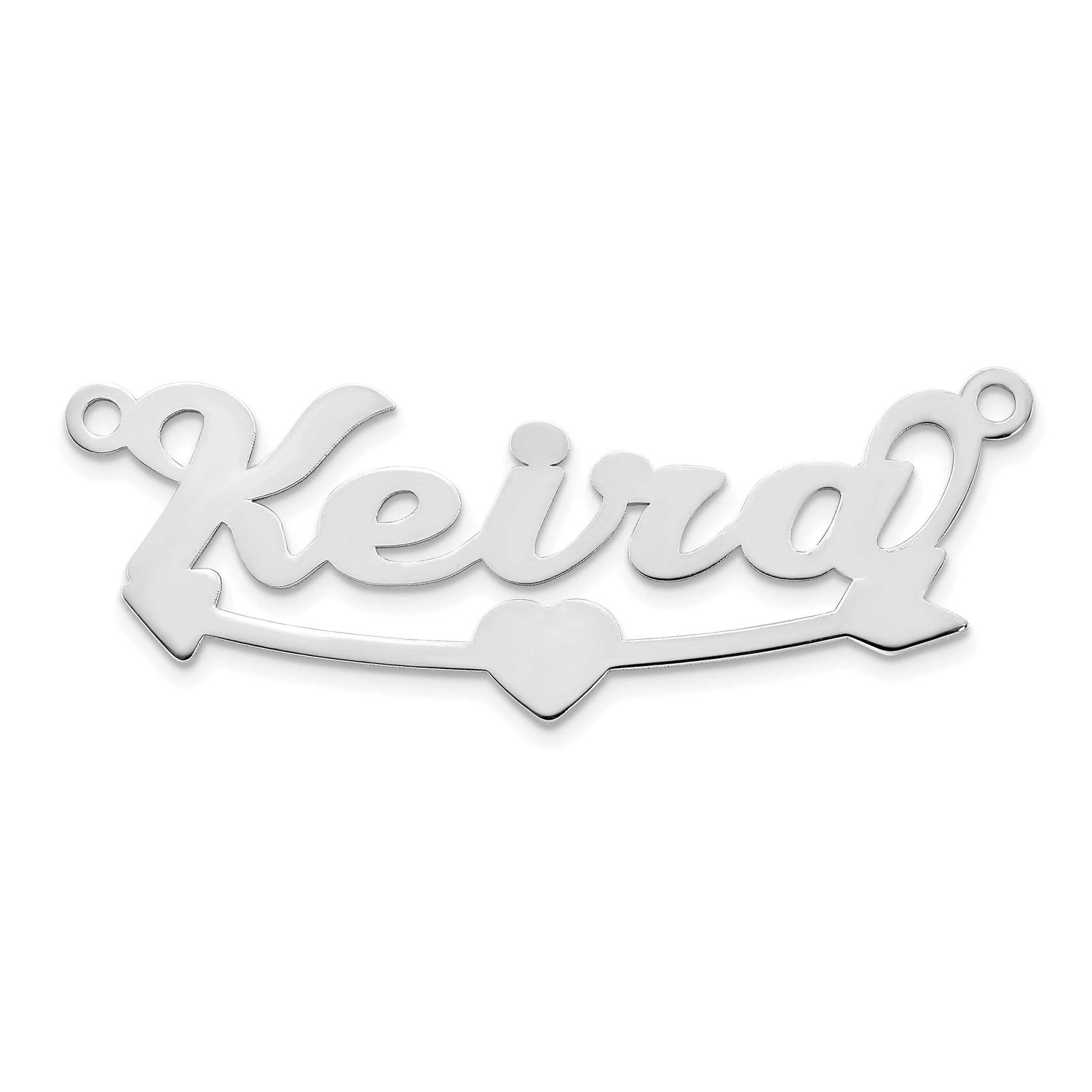 Heart and Arrow Name Plate Sterling Silver Rhodium-plated XNA1492SS