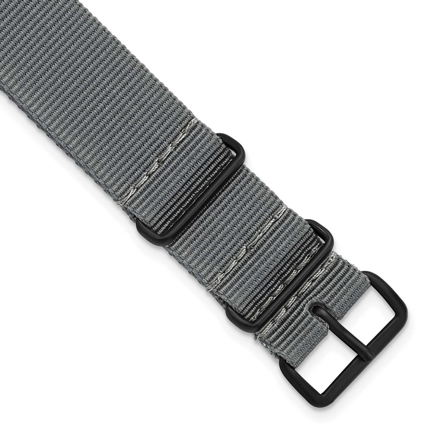 Debeer 20mm One-Piece Grey Military Ballistic G10 Nylon with Black Pvd-Plated Buckle 10.75 Inch Wat…