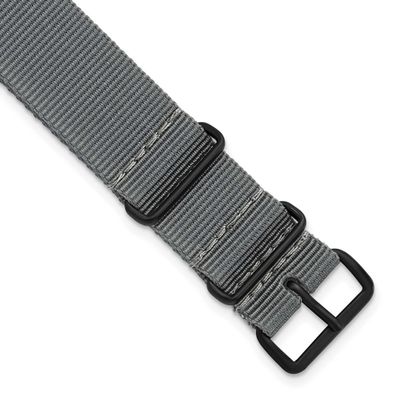Debeer 20mm One-Piece Grey Military Ballistic G10 Nylon with Black Pvd-Plated Buckle 10.75 Inch Wat…