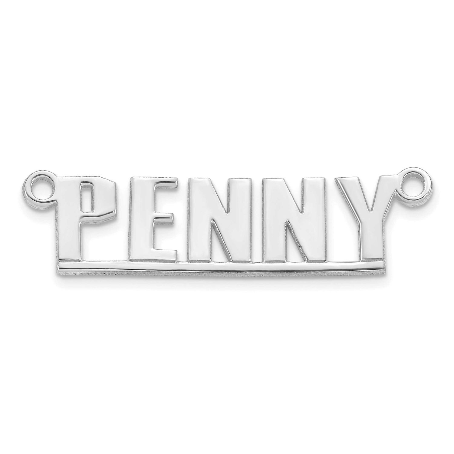 Underlined Name Plate 14k White Gold XNA1514W