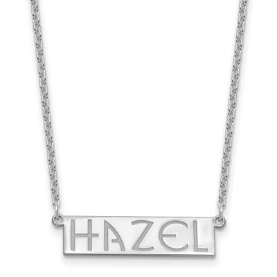 4-6 Letter Name Bar Necklace Sterling Silver Rhodium-plated XNA1529SS