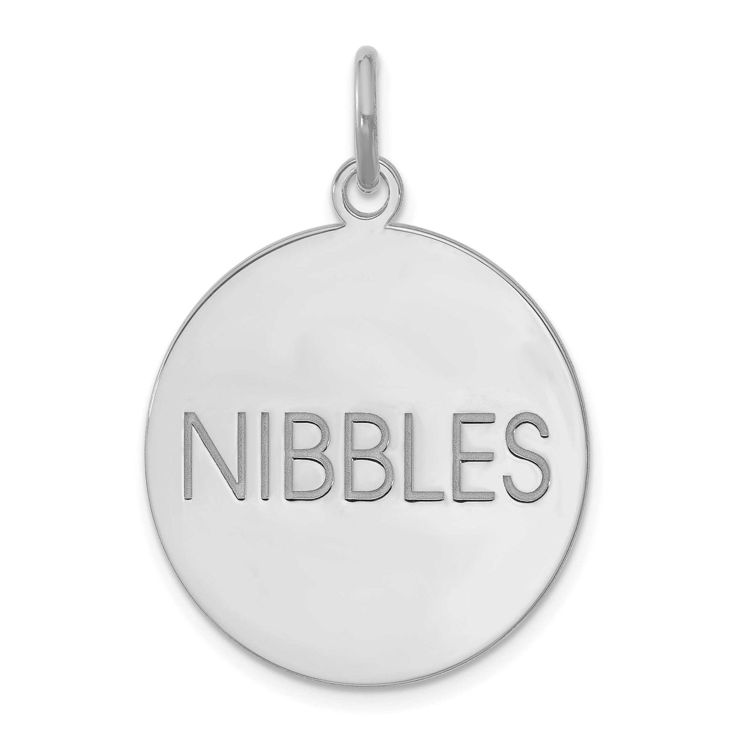 Small Round Animal Information Tag Sterling Silver Rhodium-plated XNA1548SS