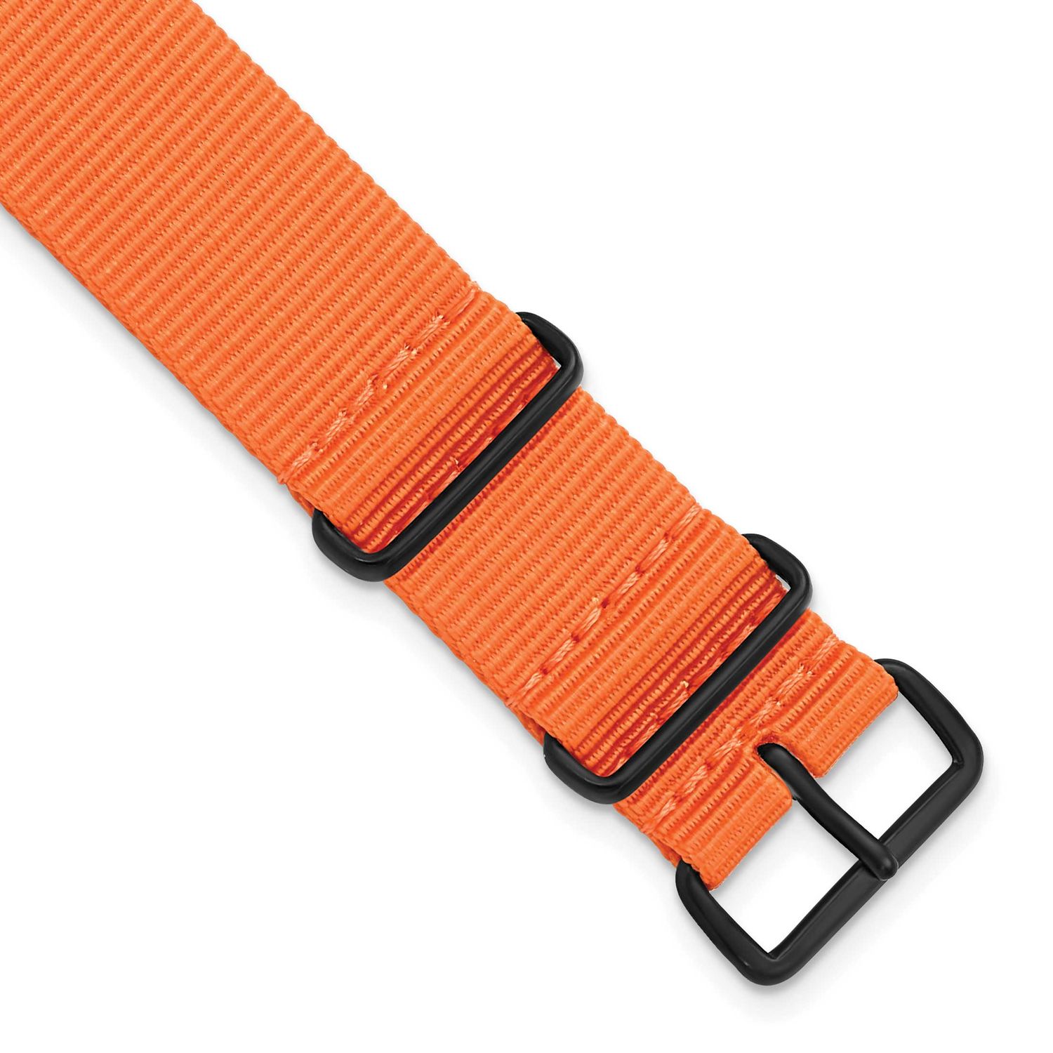 Debeer 22mm One-Piece Orange Military Ballistic G10 Nylon with Black Pvd-Plated Buckle 10.75 Inch W…