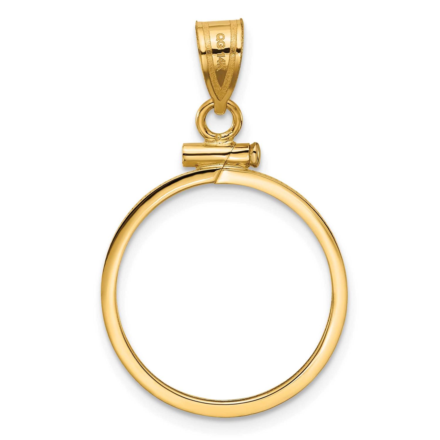 19.0mm x 1.1mm Screw Top Coin Bezel Pendant 10k Gold Polished 10C1885/19.0