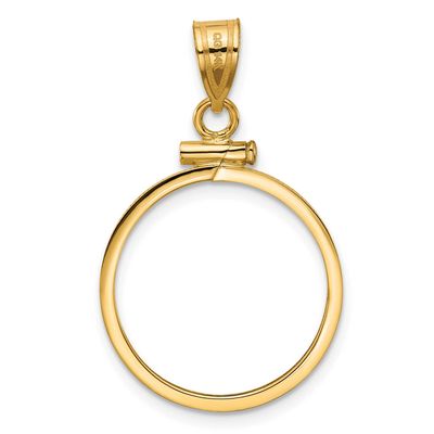 19.0mm x 1.1mm Screw Top Coin Bezel Pendant 10k Gold Polished 10C1885/19.0