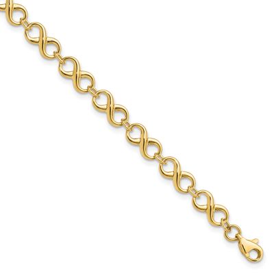 Infinity Bracelet 10k Gold Polished 10LF651-7 196904342541