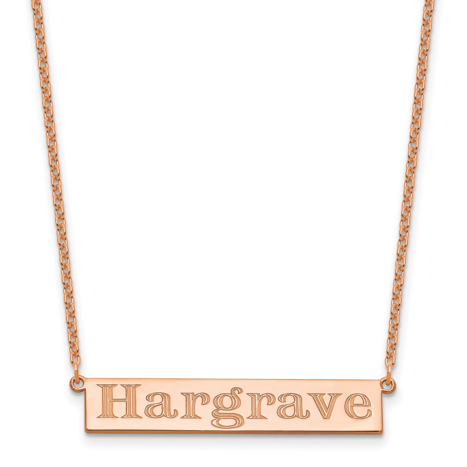7-9 Letter Name Bar Necklace Sterling Silver Rose-plated XNA1526RP