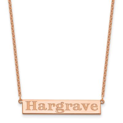 7-9 Letter Name Bar Necklace Sterling Silver Rose-plated XNA1526RP