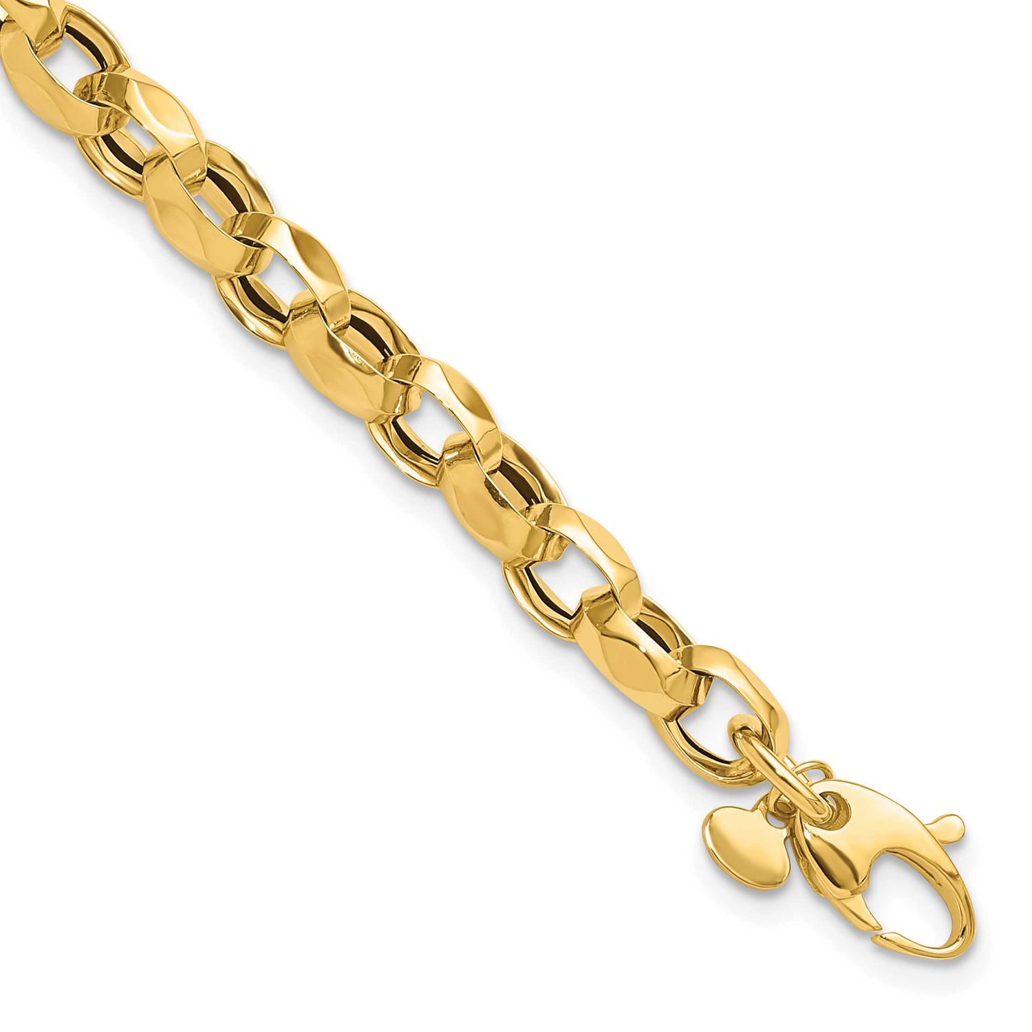 Fancy Link Bracelet 14k Gold Polished LF1853-7.5 196904335420