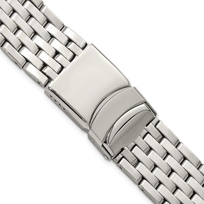 Debeer 20mm Stainless Steel Breitling Navitimer Style Solid Link with Deployment Buckle 7.5 Inch Wa…