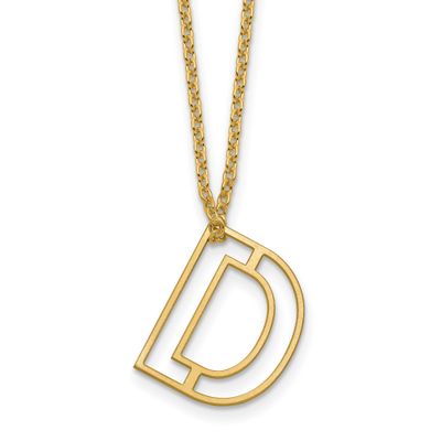 Cut Out Slide Initial D Necklace Sterling Silver Gold-plated XNA1474GP/D