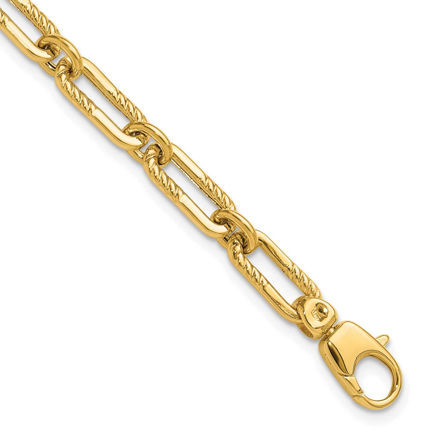 Fancy Oval Paperclip Link Bracelet 14k Gold Polished LF1877-7 196904171417