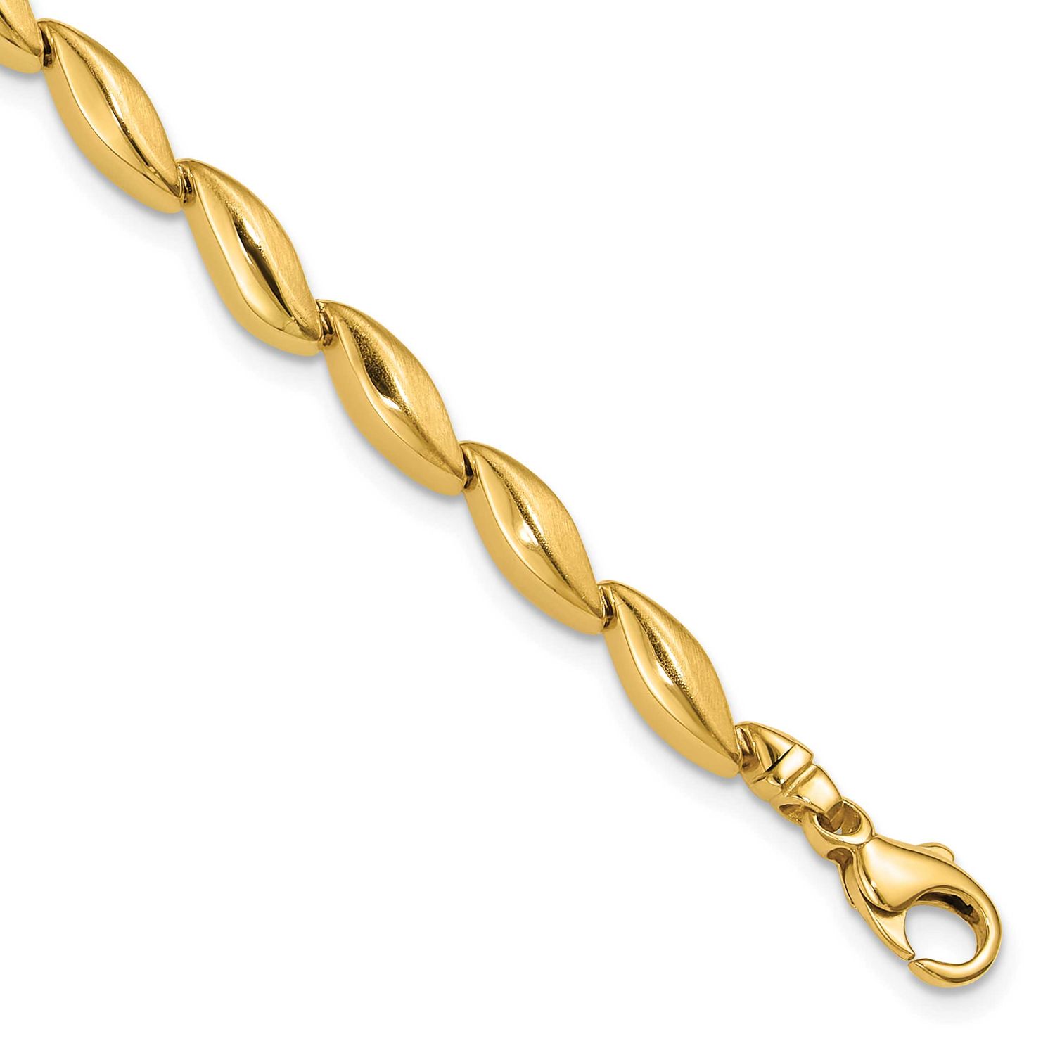 4.2mm Fancy Link Bracelet 14k Gold Polished and Satin LF2235-7.5 196904317303