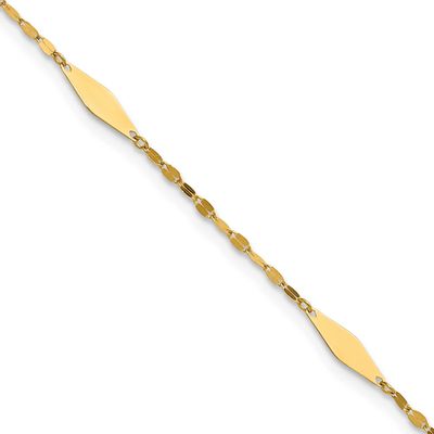 Geometric 9 Inch Plus 1 Inch Extender Anklet 14k Gold Polished LF2141-9 196904311998