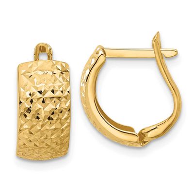 Diamond-Cut Omega Back Earrings 10k Gold Polished 10LE660