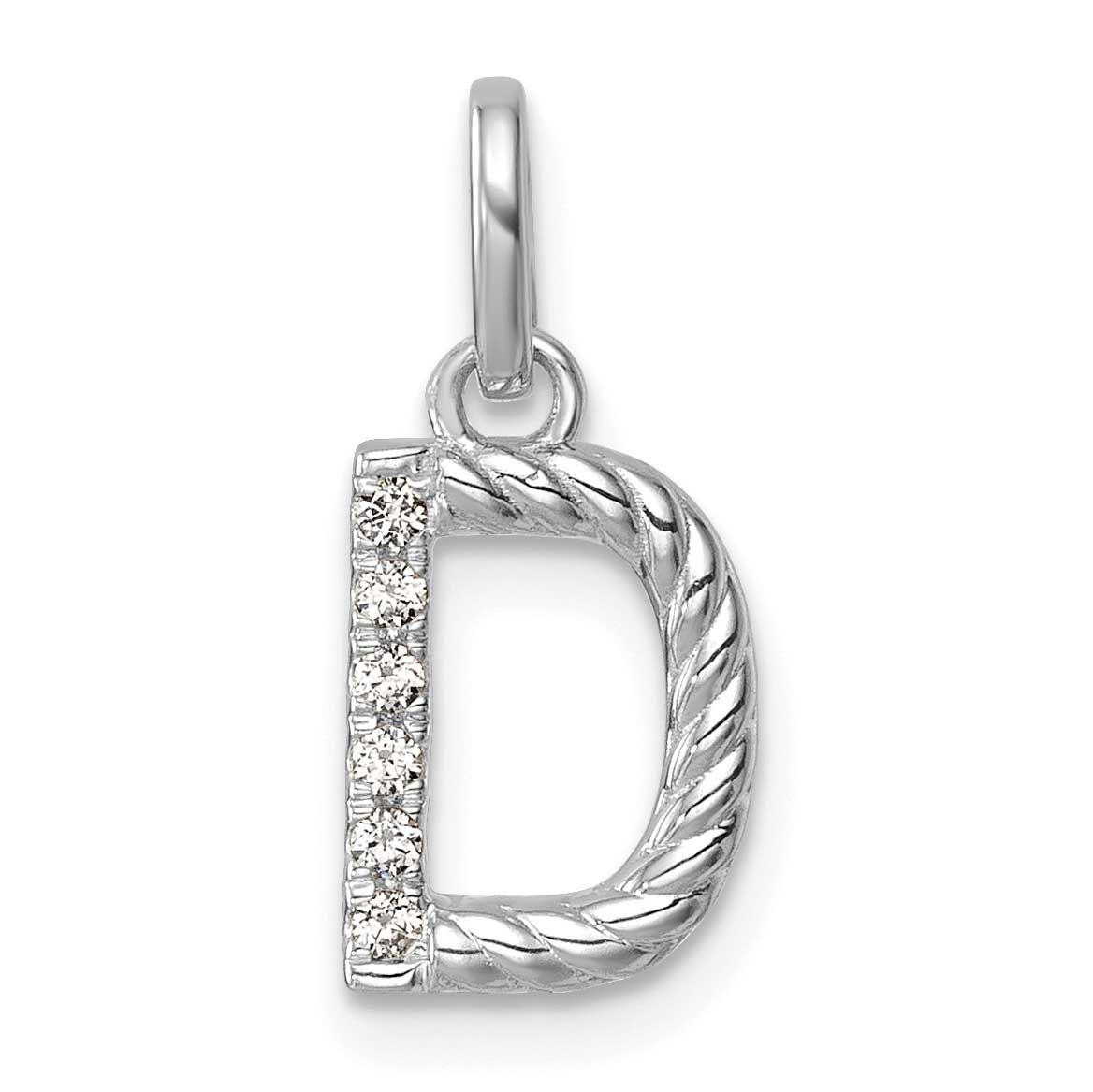 Twisted White Gold with .05 Ct. Diamond Initial D Charm 14k Gold PM10732D-WA