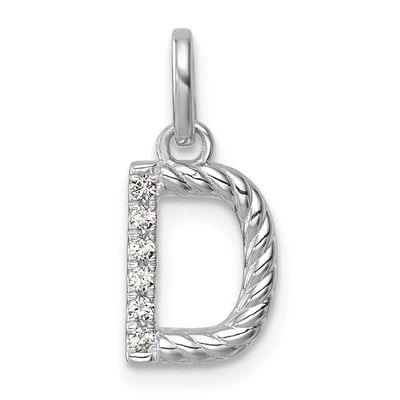 Twisted White Gold with .05 Ct. Diamond Initial D Charm 14k Gold PM10732D-WA