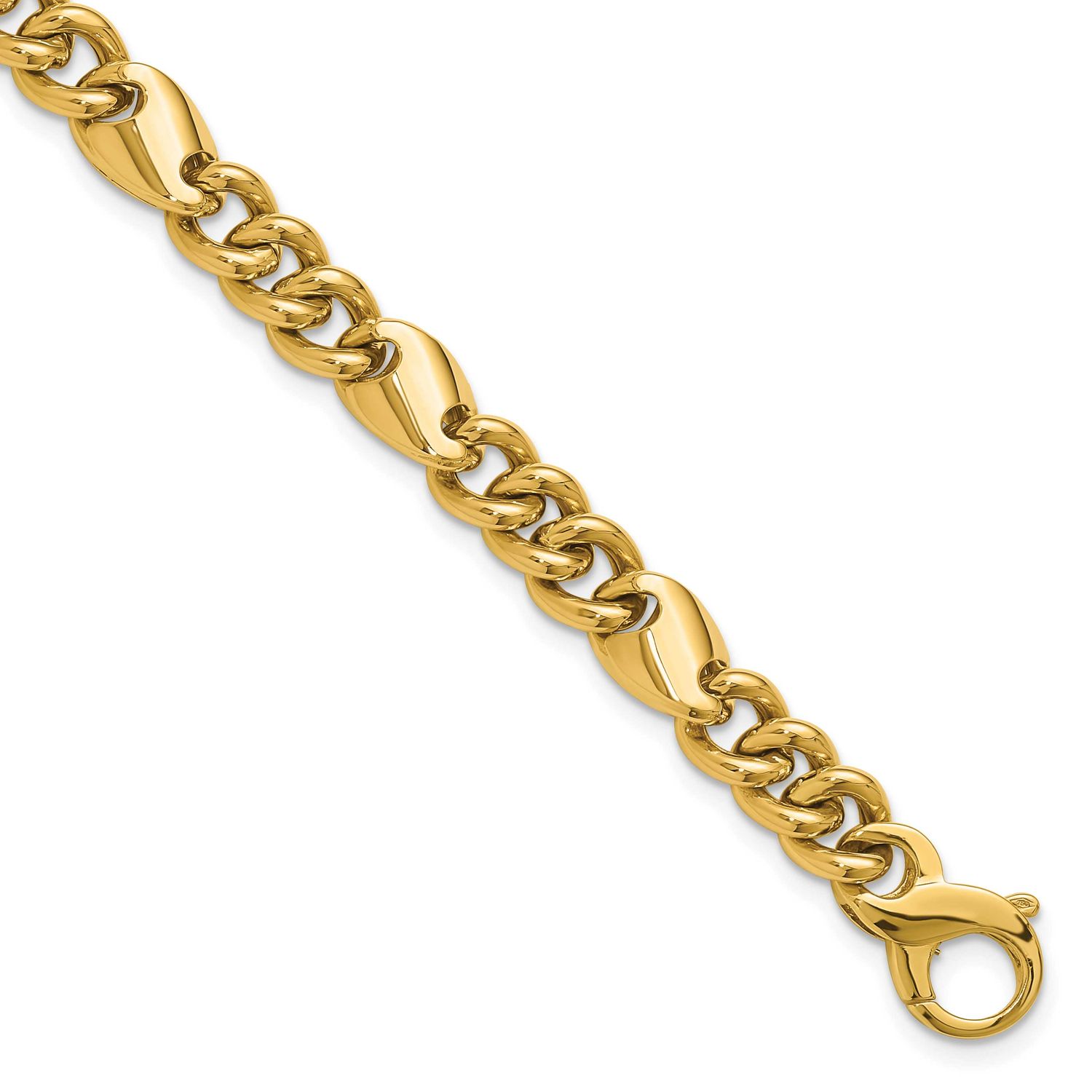 Fancy Link Bracelet 14k Gold Polished LF2012-7.5 196904325445