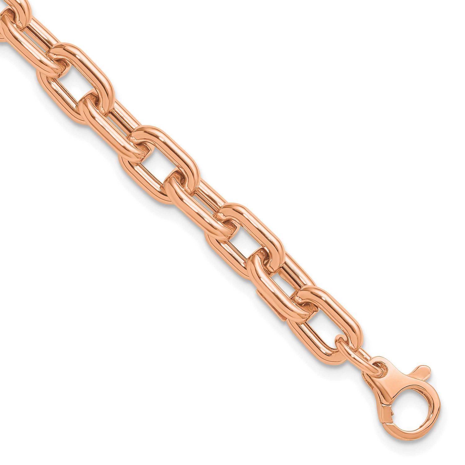 Polished Fancy Link Bracelet 14k Rose Gold LF1870R-7.5
