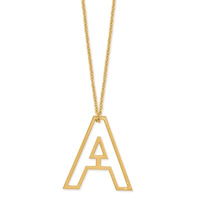Cut Out Slide Initial A Necklace 14k Gold XNA1474Y/A