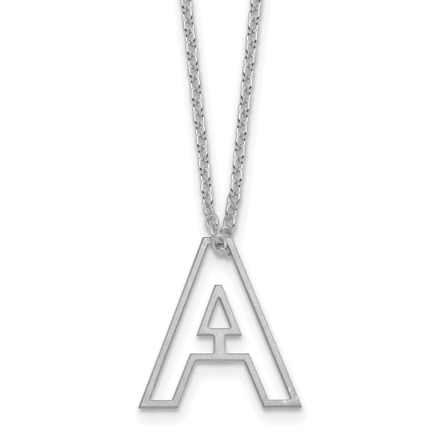 Cut Out Slide Initial A Necklace 10k White Gold 10XNA1474W/A