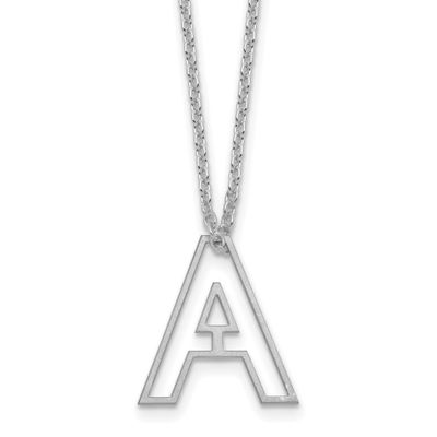 Cut Out Slide Initial A Necklace 10k White Gold 10XNA1474W/A