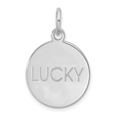 Large Round Animal Information Tag Sterling Silver Rhodium-plated XNA1549SS