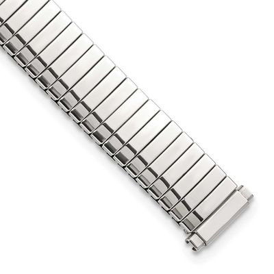 Debeer 10-13mm Ladies Polished Silver-Tone Thin-Flexo Link 5.75 Inch Watch Band EL831