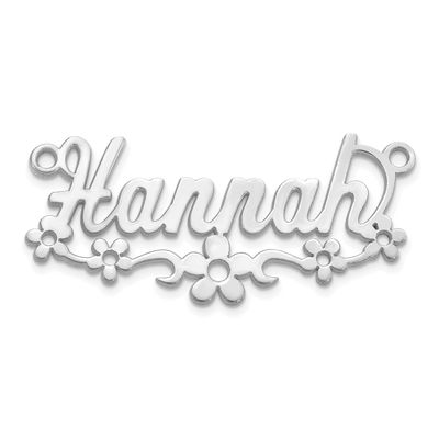 Flower Name Plate Sterling Silver Rhodium-plated XNA1494SS