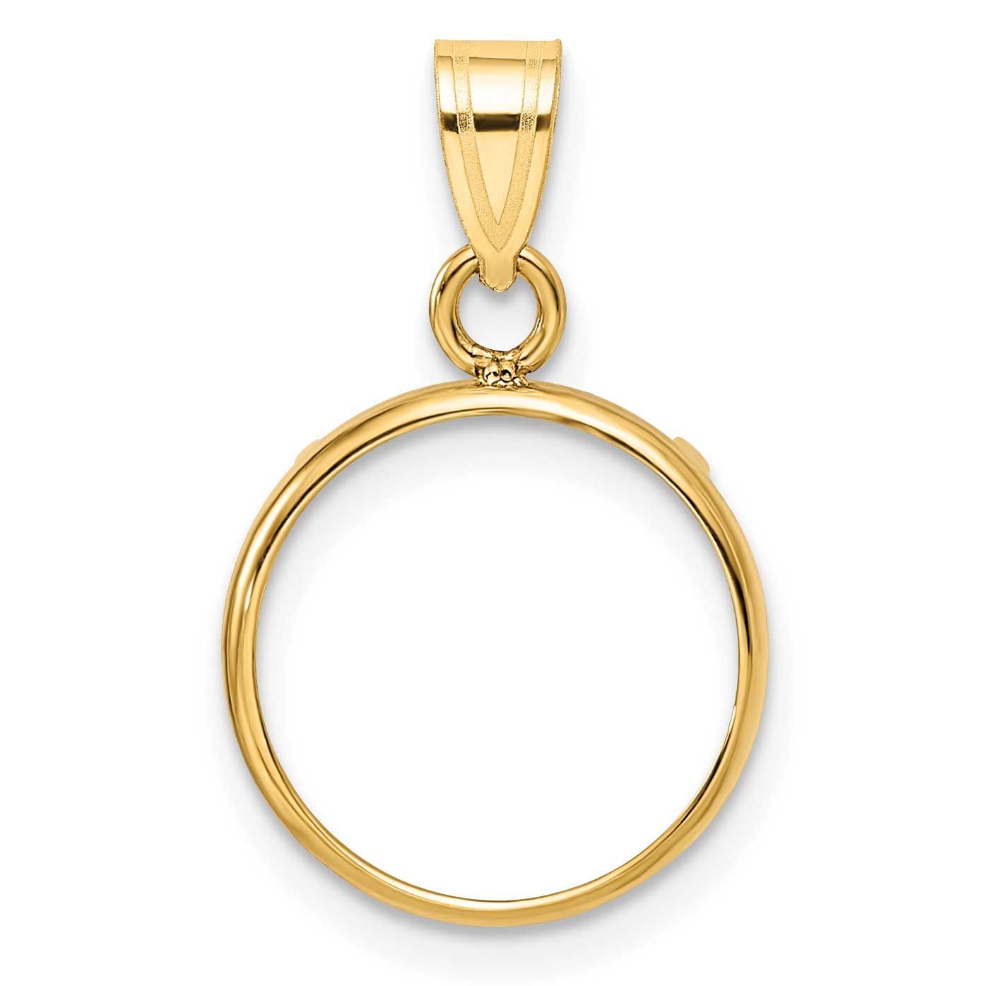 13.0mm Prong Coin Bezel Pendant 10k Gold Polished 10C1801/13.0