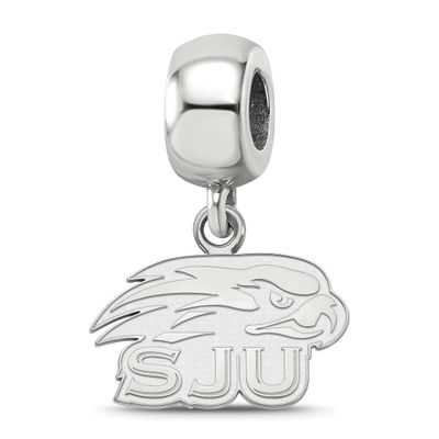 Saint Joseph&#39;s University Hawks Extra Small Dangle Bead Charm Sterling Silver Rhodium-plated SS008S…