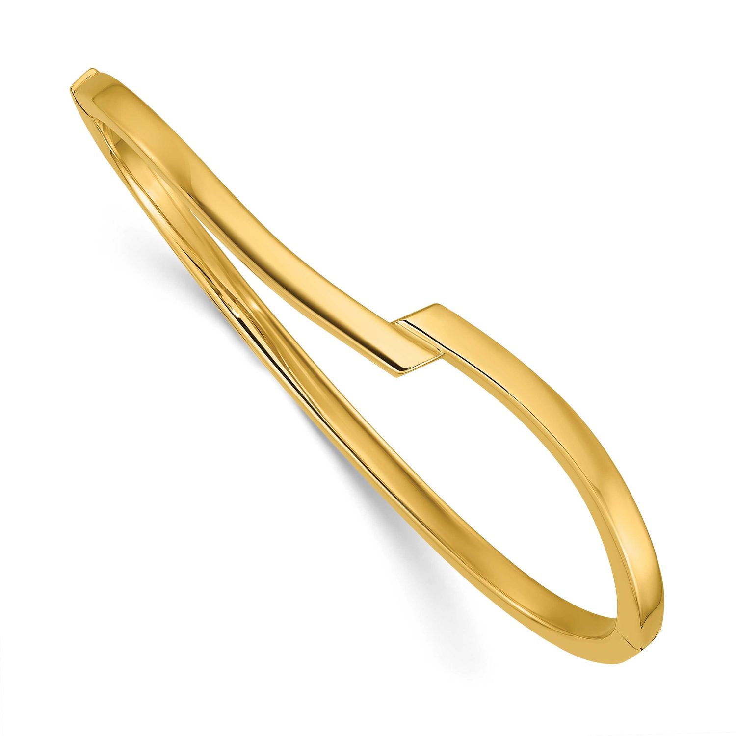 Fancy Bypass Hinged Bangle 14k Gold Polished LF2256 196904315682