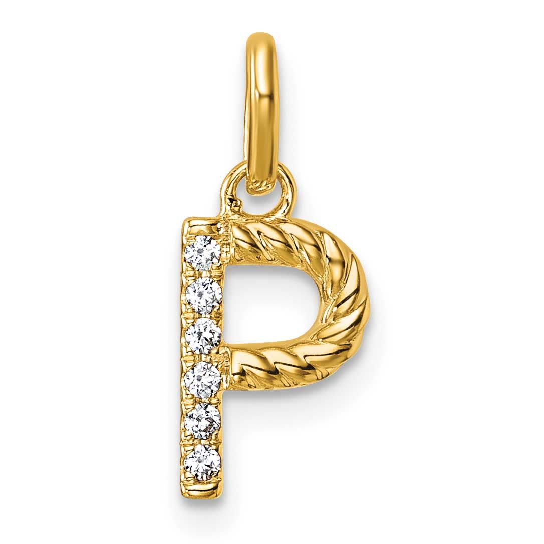 Twisted .05 Ct. Diamond Initial P Charm 14k Gold PM10732P-YA