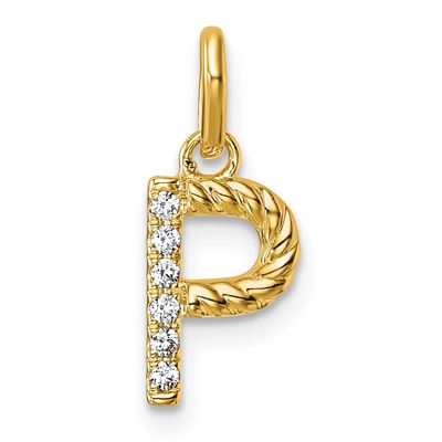 Twisted .05 Ct. Diamond Initial P Charm 14k Gold PM10732P-YA