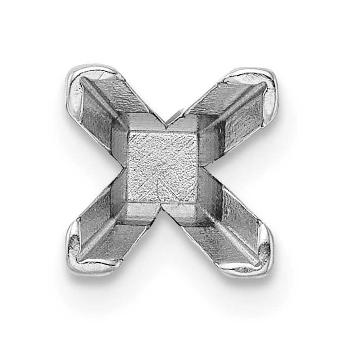 Princess 4-Prong Truseatr V-End Solitare 4.5mm Setting 14k White Gold WG2621-3